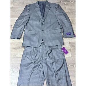 NWT Vinci Super 150’s Zenga Gray 2 Pc Pinstripe Suit